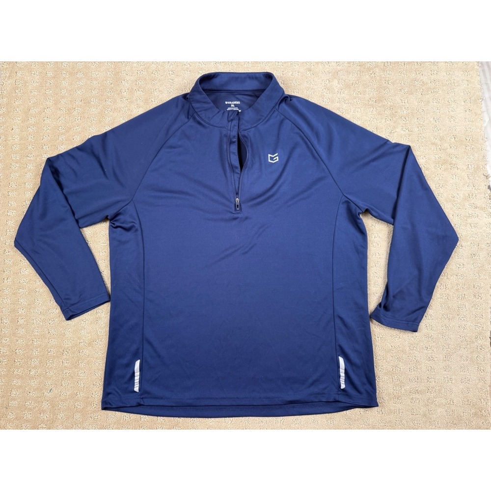 Men's Gradual Golf/Fishing Size XL Long Sleeve 1/4 Zip Pullover Navy Blue #1117